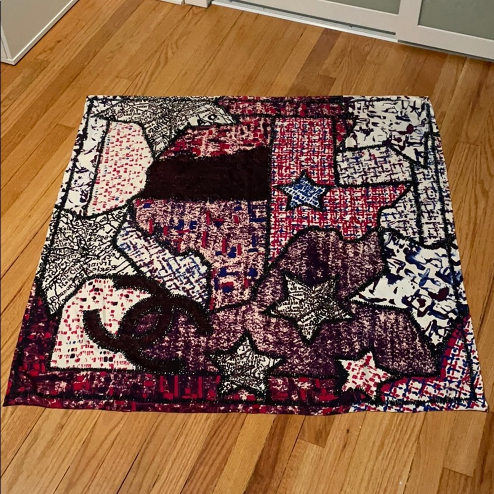 Red Blue Purple Square Scarf Designer Style